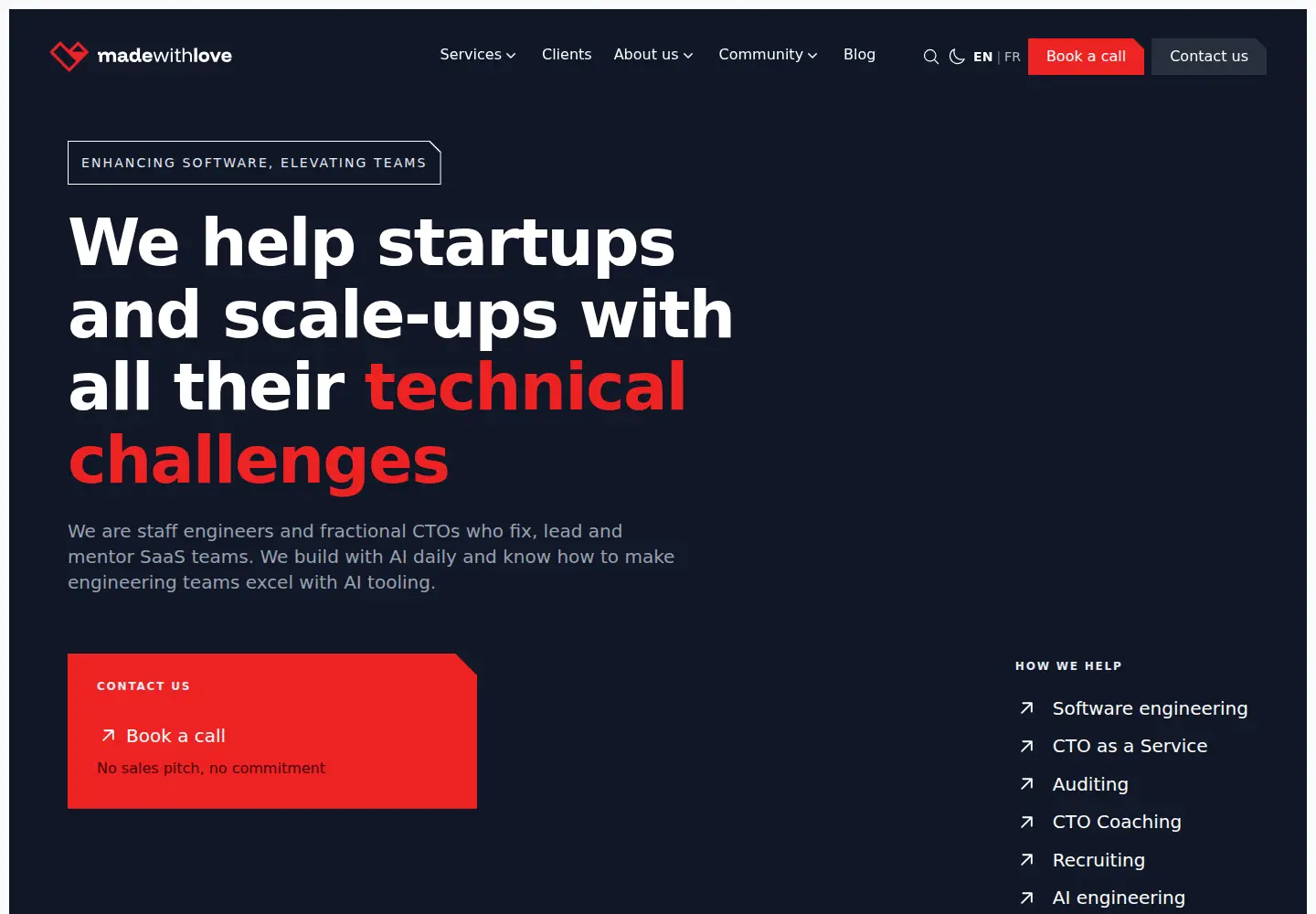 Screenshot of madewithlove.com