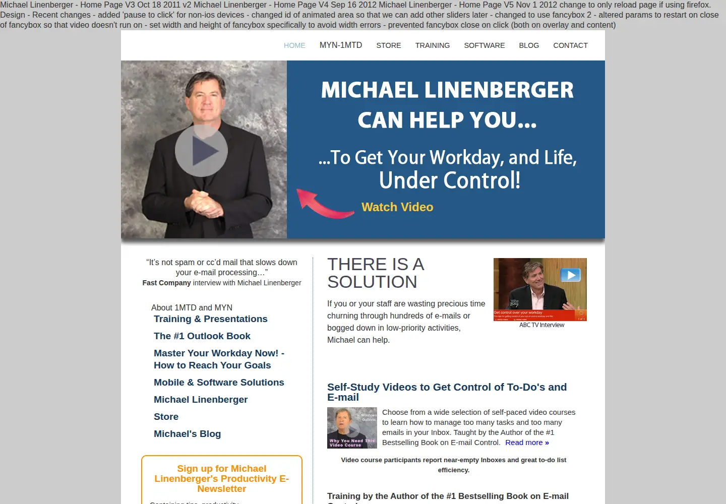 Screenshot of michaellinenberger.com