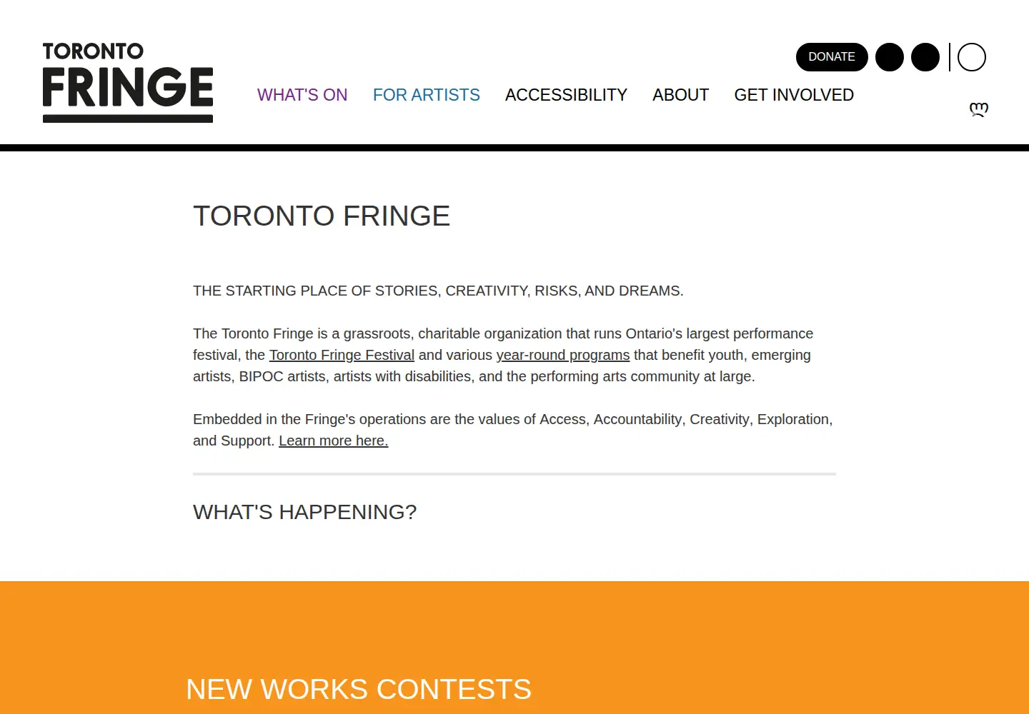 Screenshot of fringetoronto.com