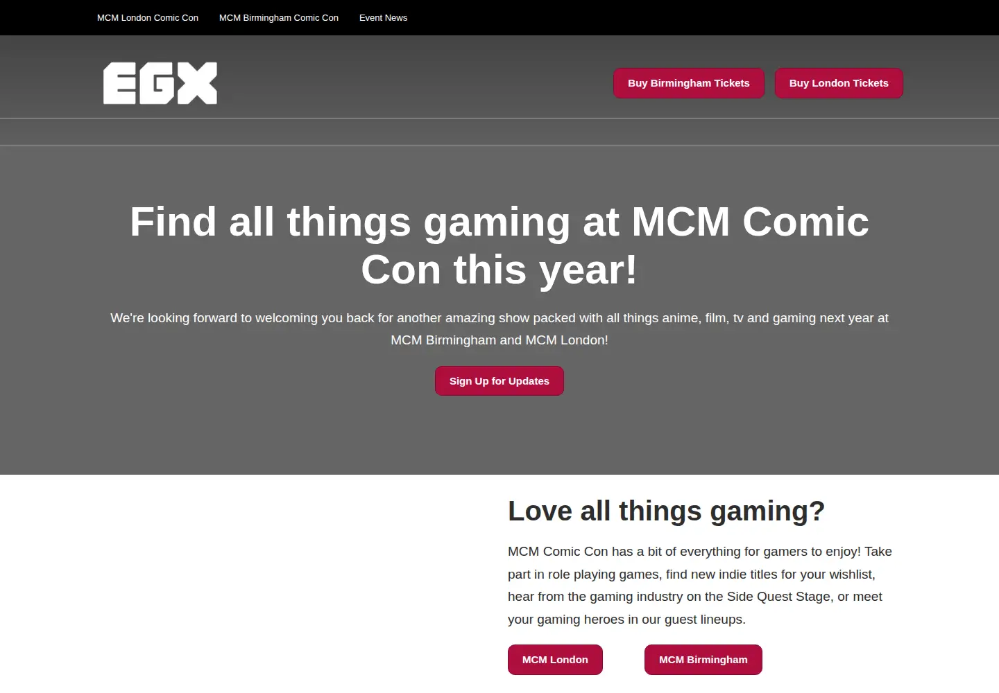 Screenshot of egx.net