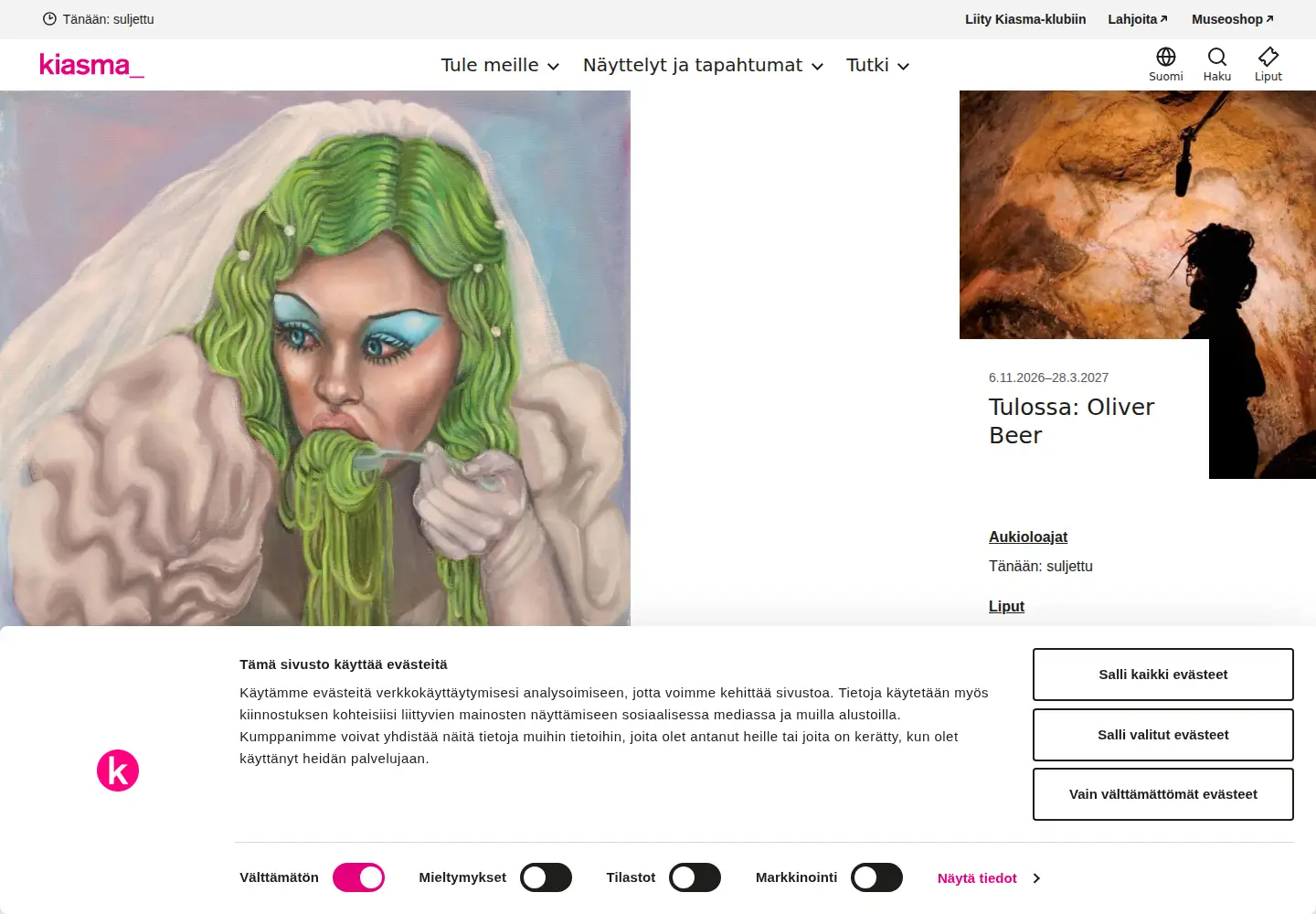 Screenshot of kiasma.fi
