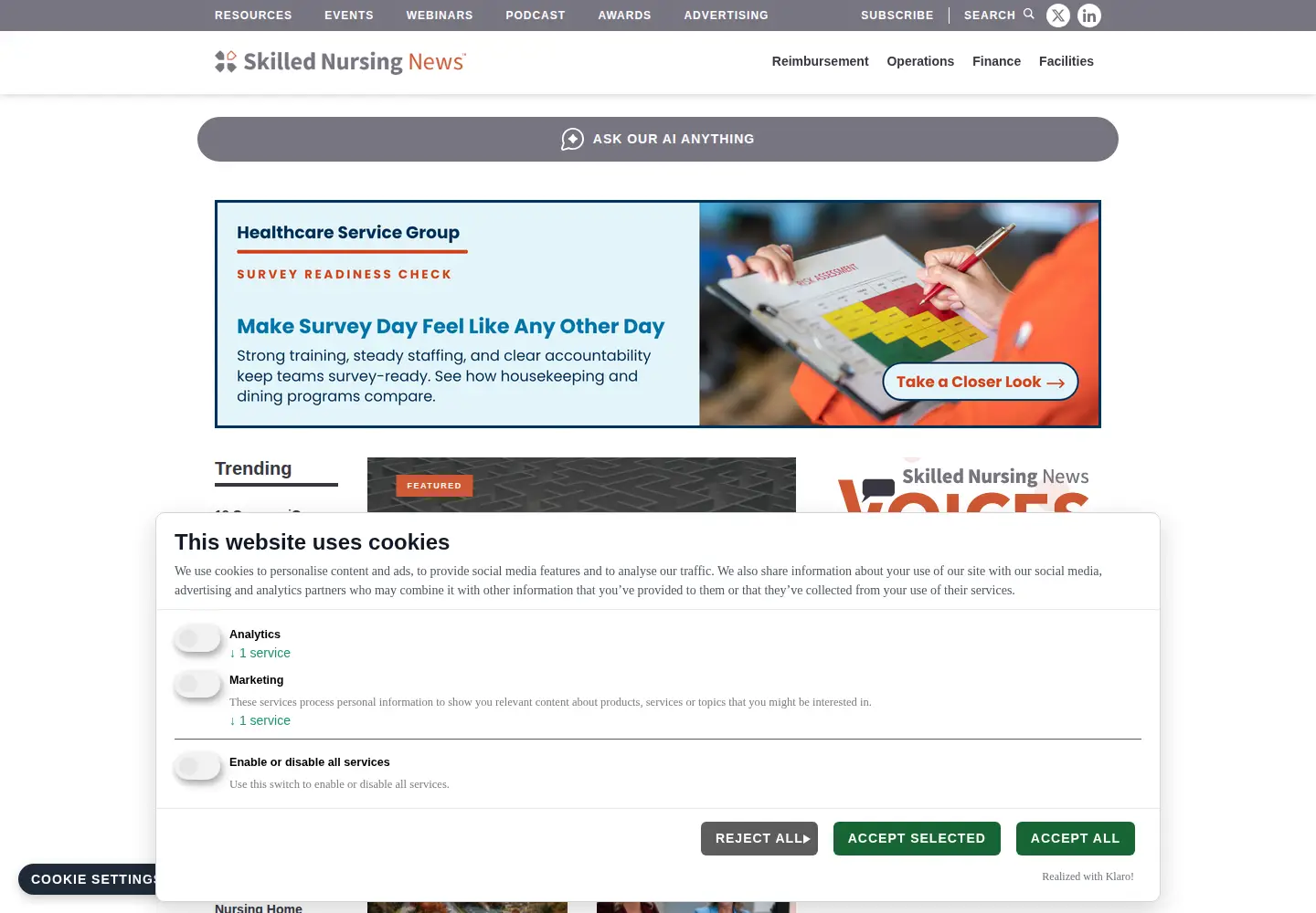 Screenshot of skillednursingnews.com