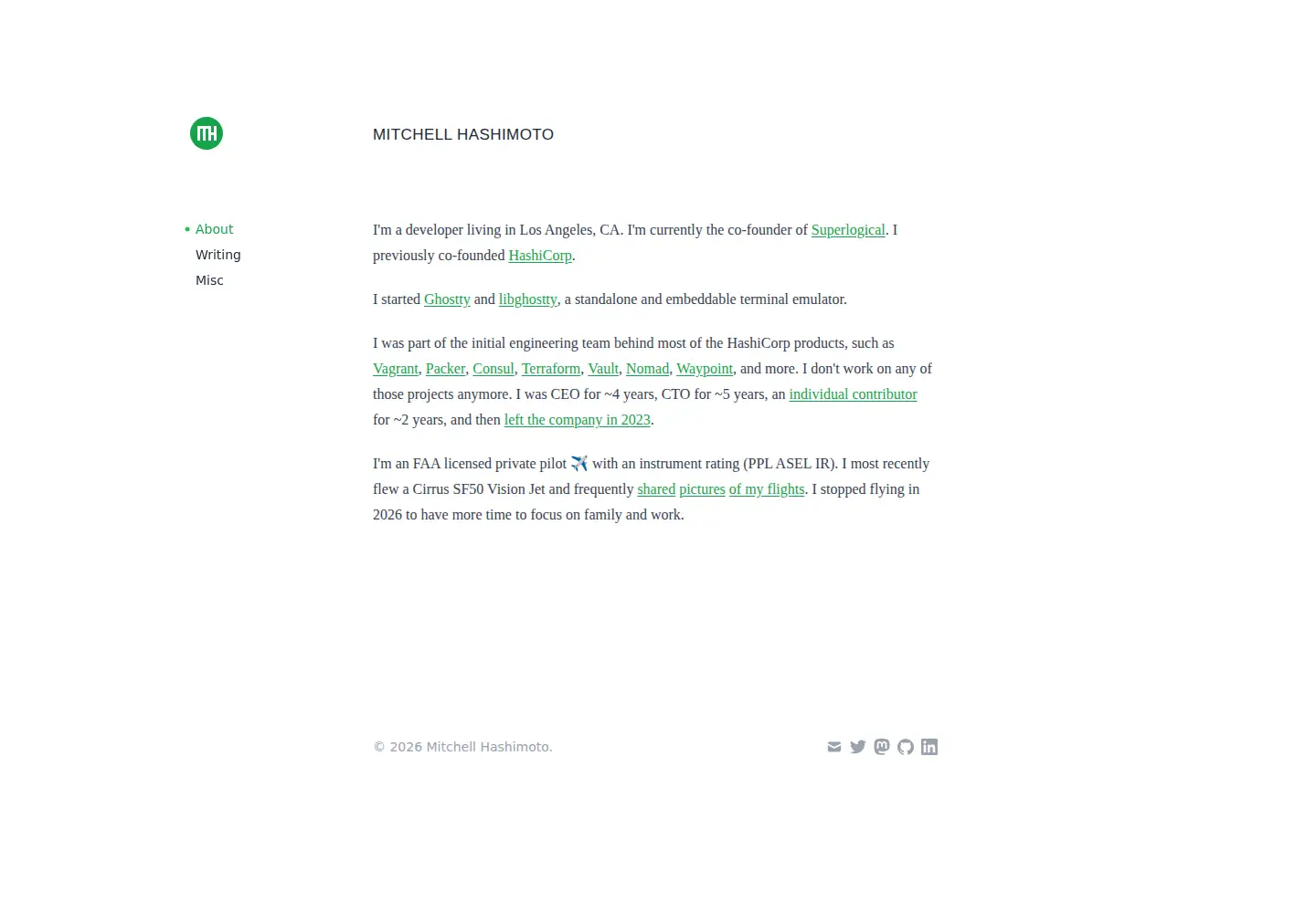 Screenshot of mitchellh.com