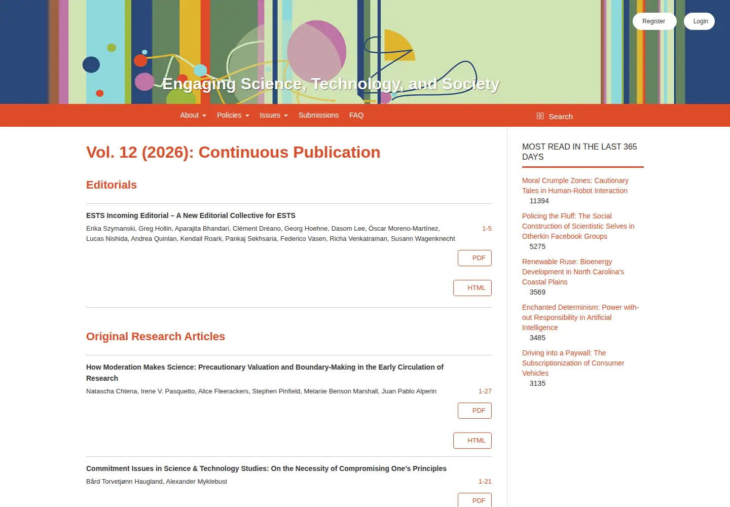Screenshot of estsjournal.org
