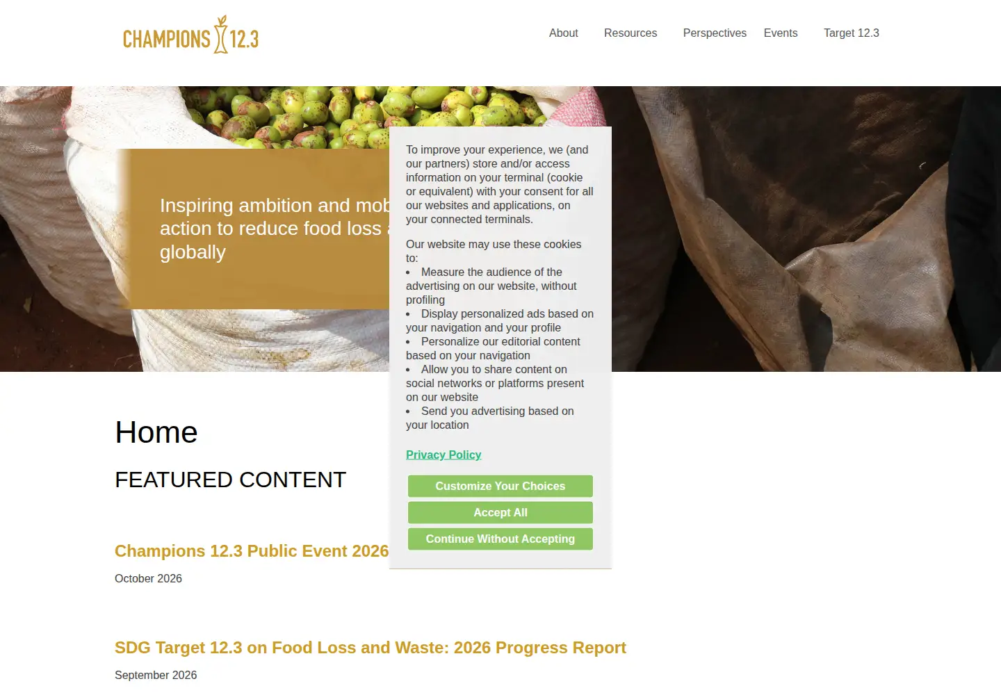 Captured homepage of champions123.org in the current scan