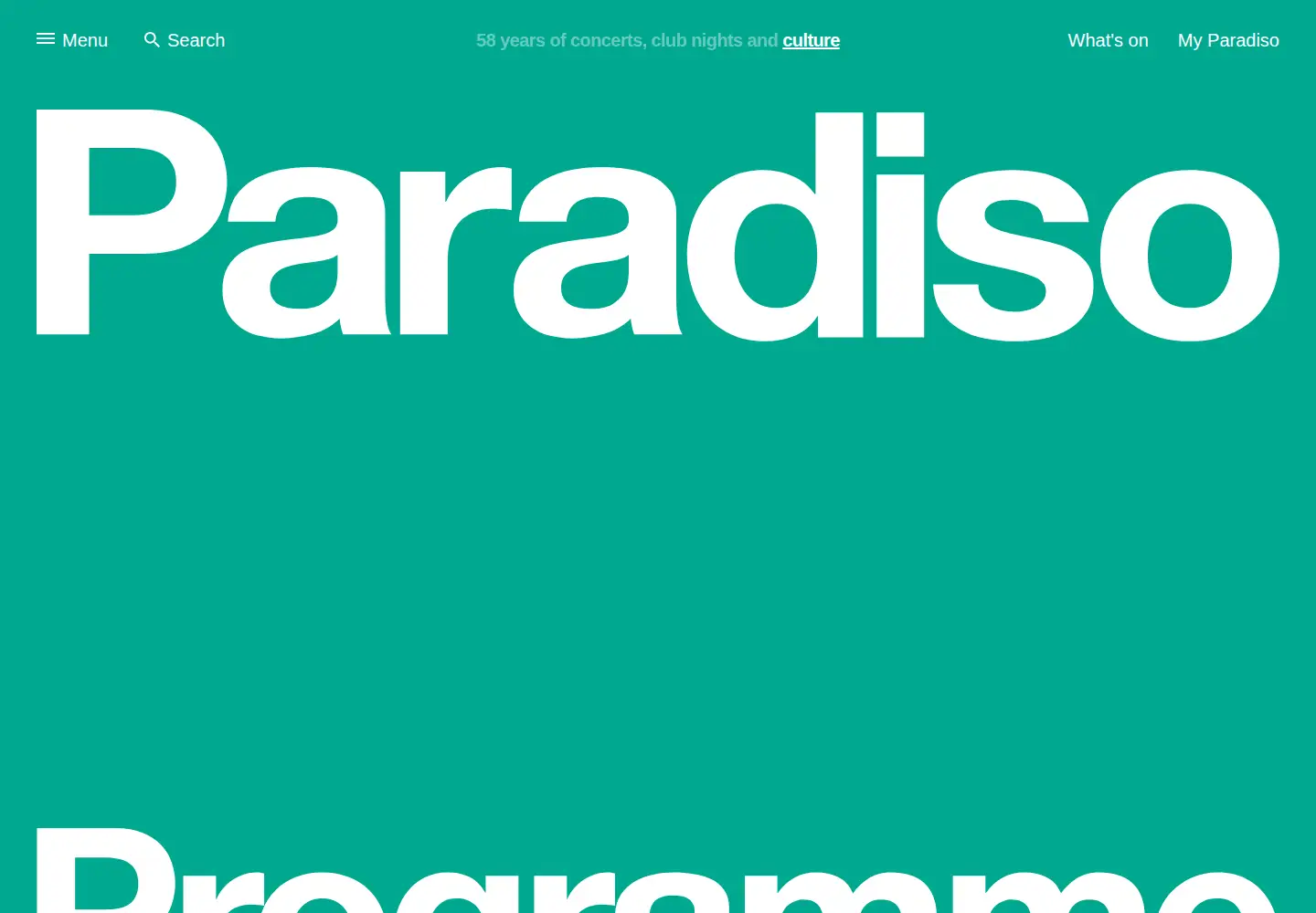 Captured homepage of paradiso.nl in the current scan