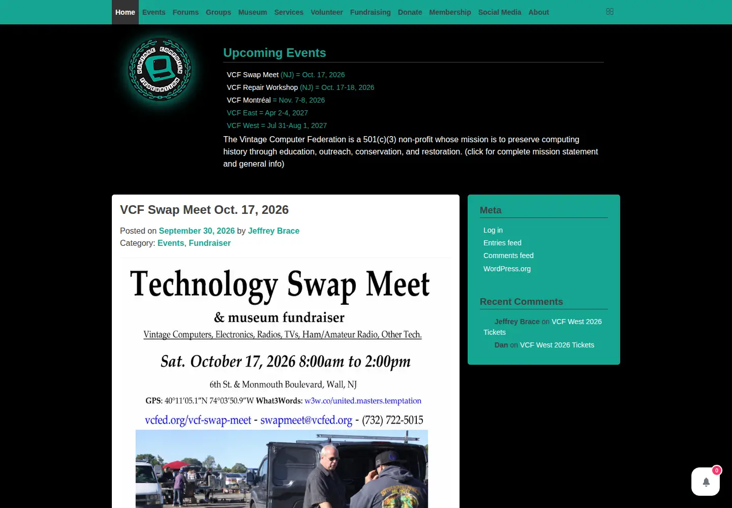 Captured homepage of vcfed.org in the current scan