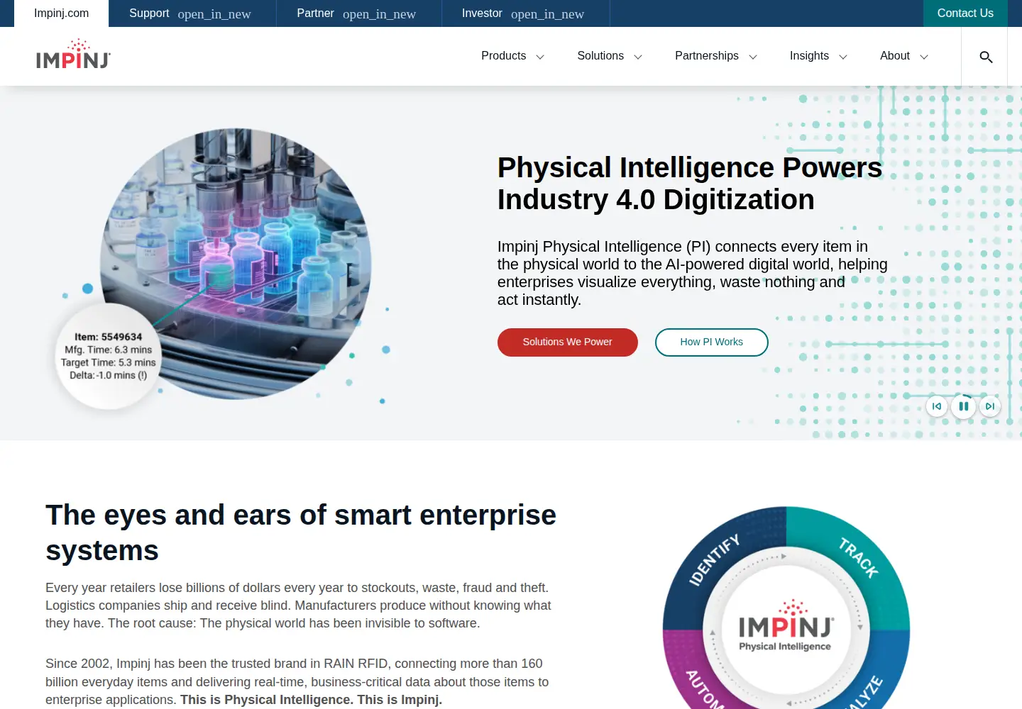 Screenshot of impinj.com