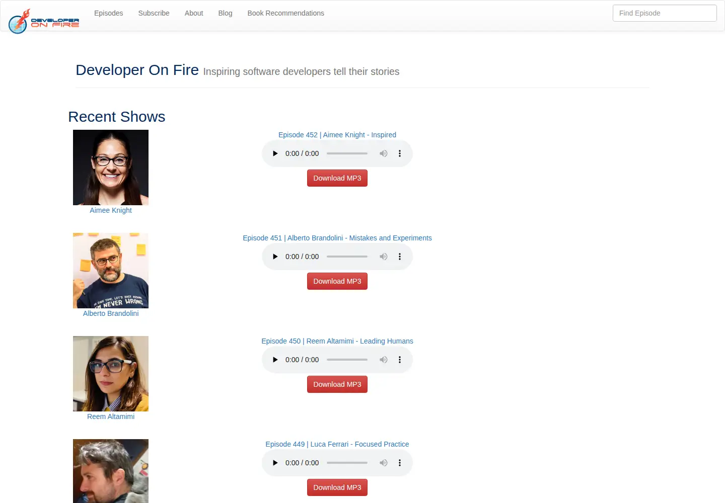 Screenshot of developeronfire.com
