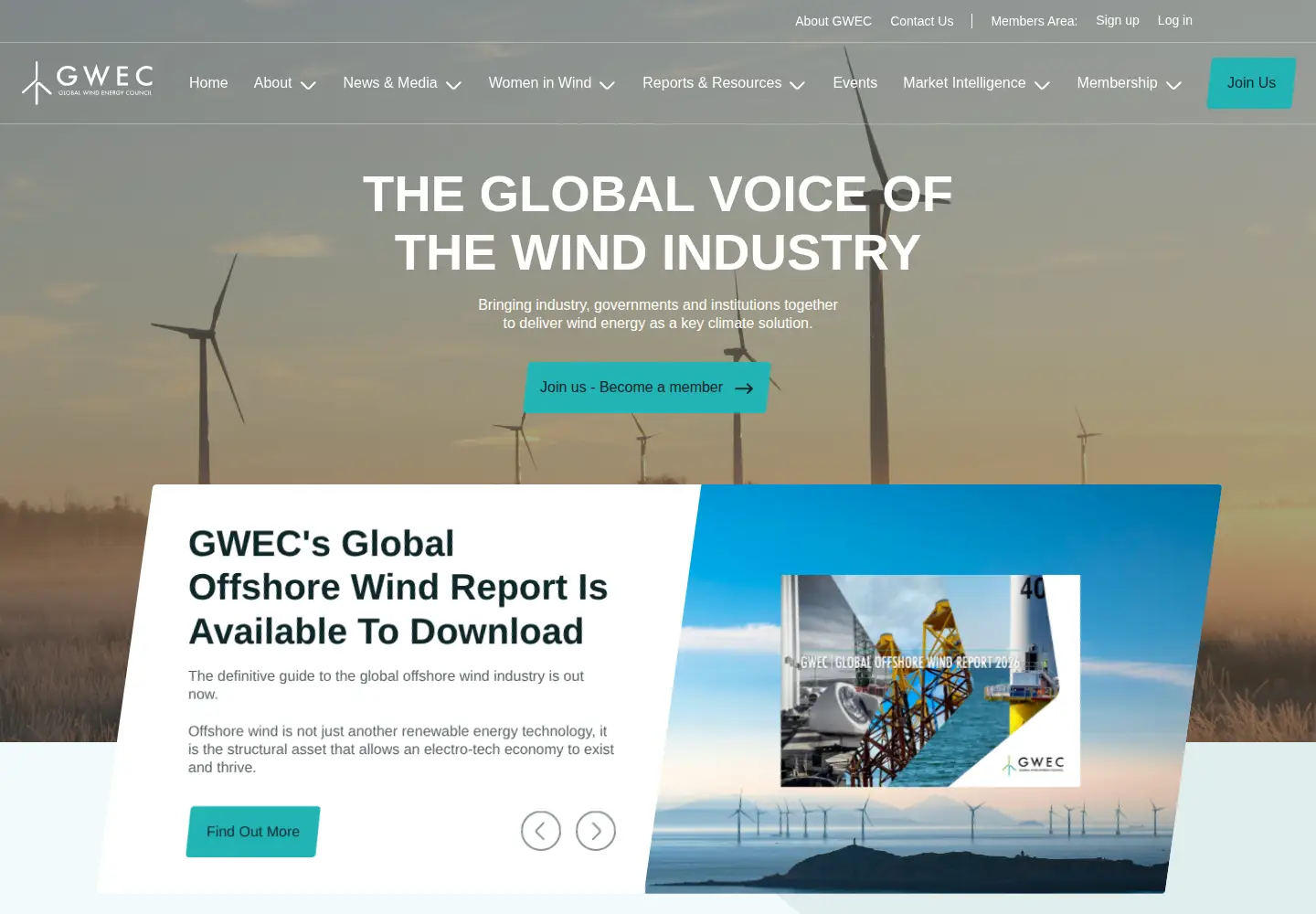 Screenshot of gwec.net