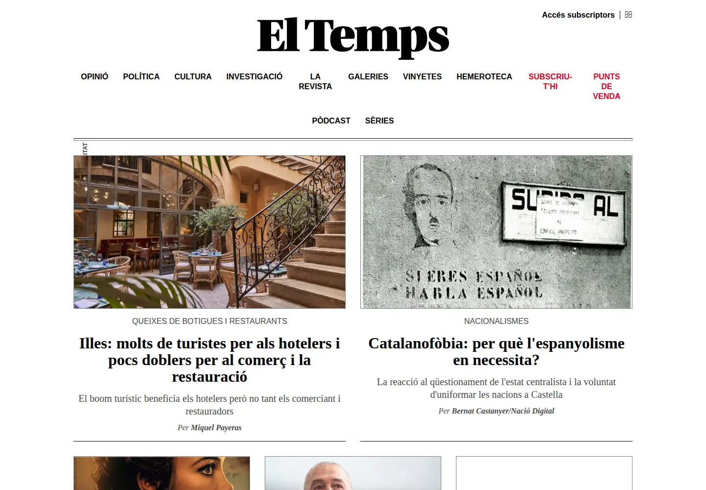 Captured homepage of eltemps.cat in the current scan