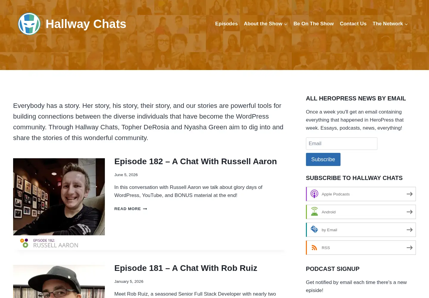 Captured homepage of hallwaychats.com in the current scan
