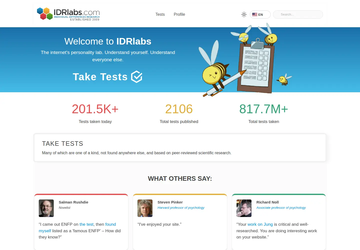 Captured homepage of idrlabs.com in the current scan