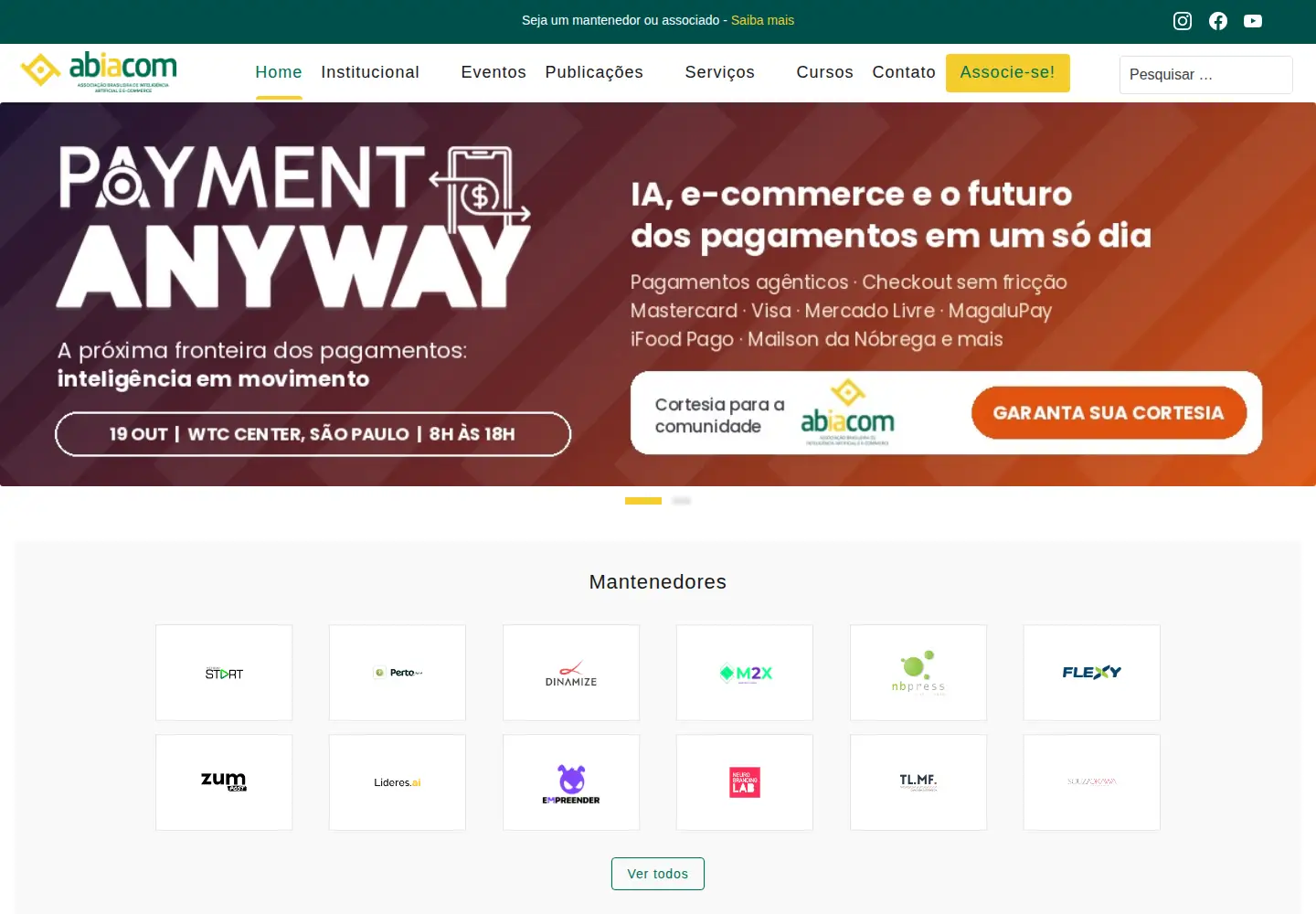 Captured homepage of abcomm.org in the current scan