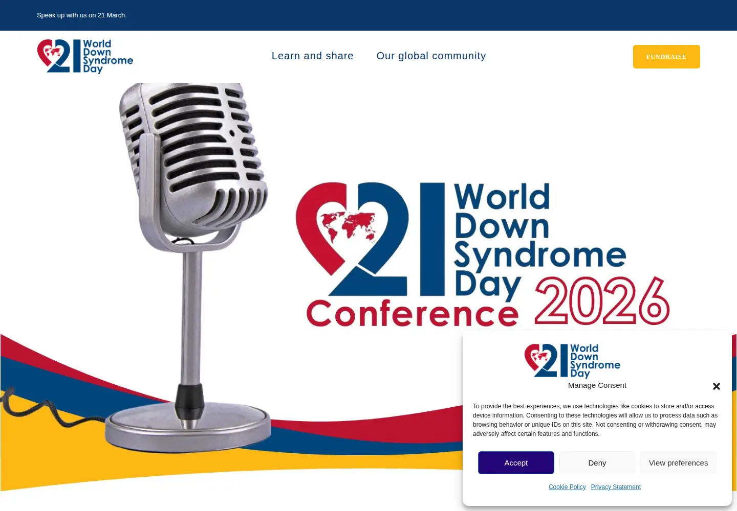Screenshot of worlddownsyndromeday.org