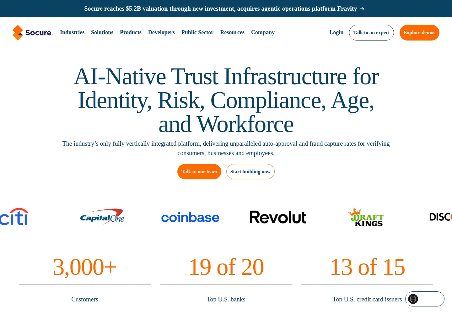 Screenshot of socure.com