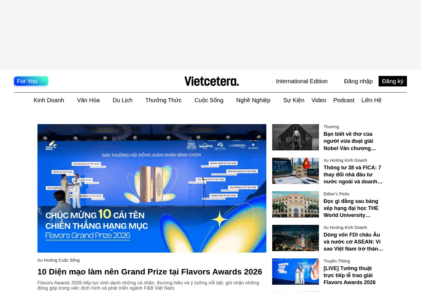 Screenshot of vietcetera.com