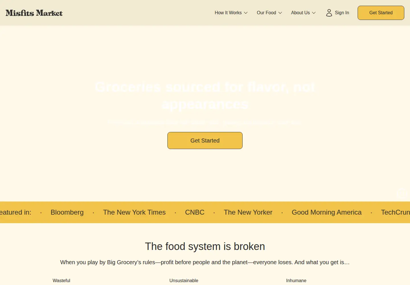 Screenshot of misfitsmarket.com