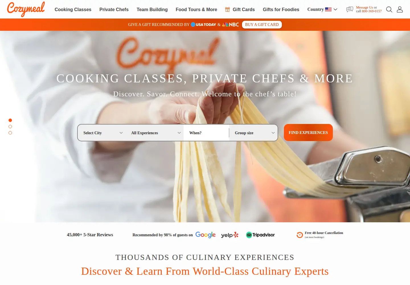 Screenshot of cozymeal.com