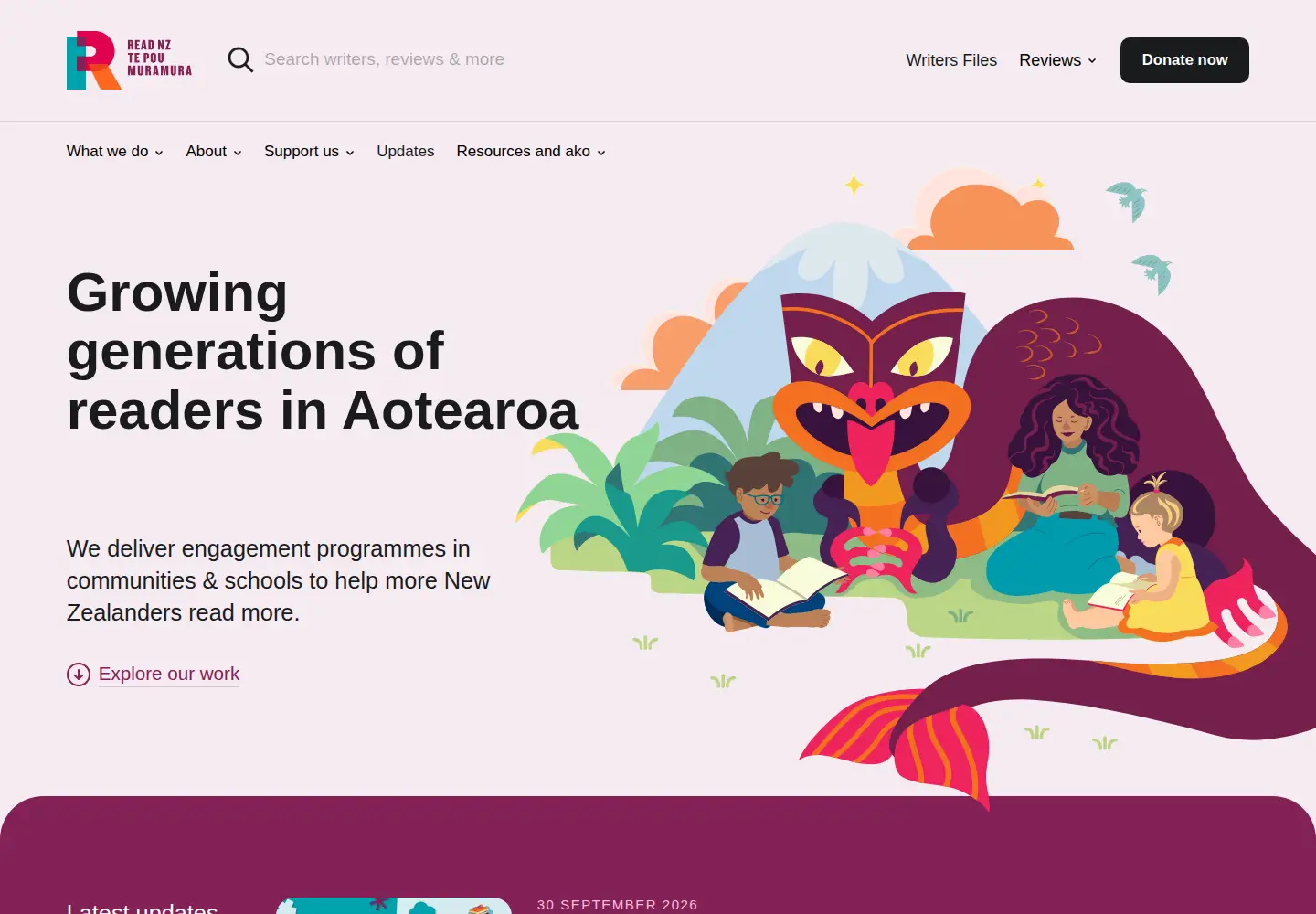Captured homepage of read-nz.org in the current scan