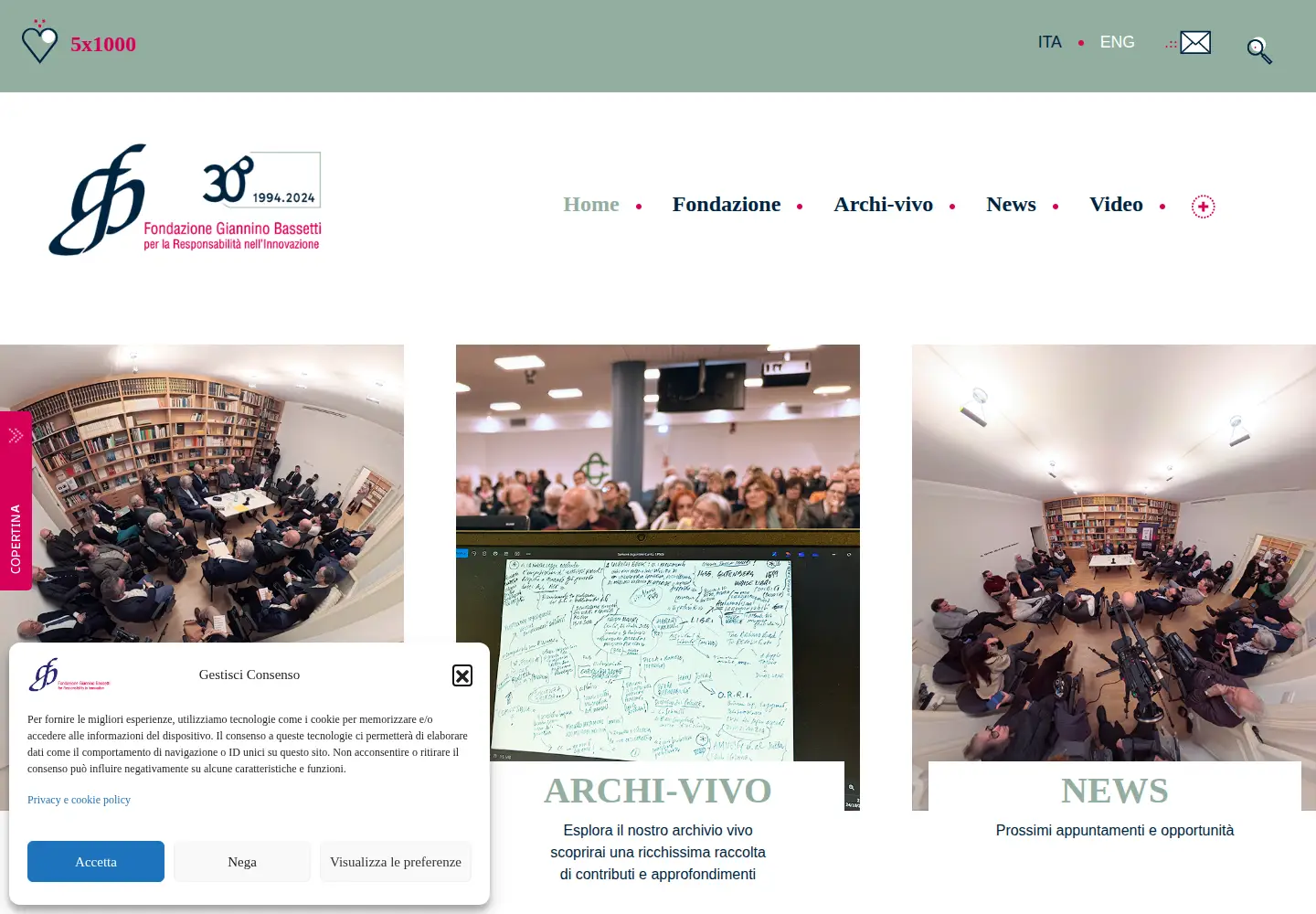 Captured homepage of fondazionebassetti.org in the current scan