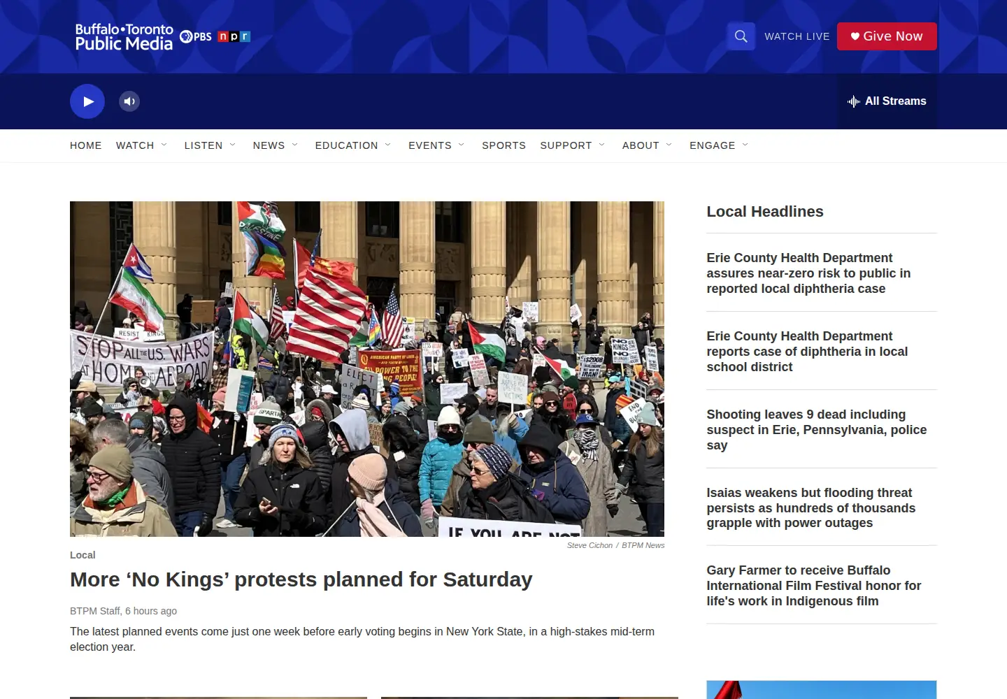 Screenshot of wbfo.org