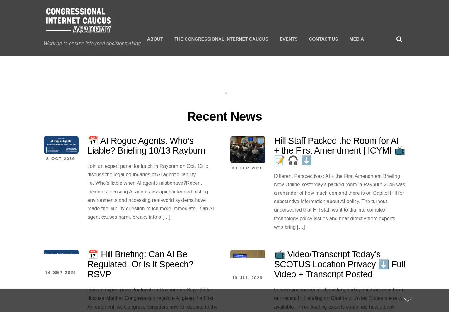 Captured homepage of netcaucus.org in the current scan