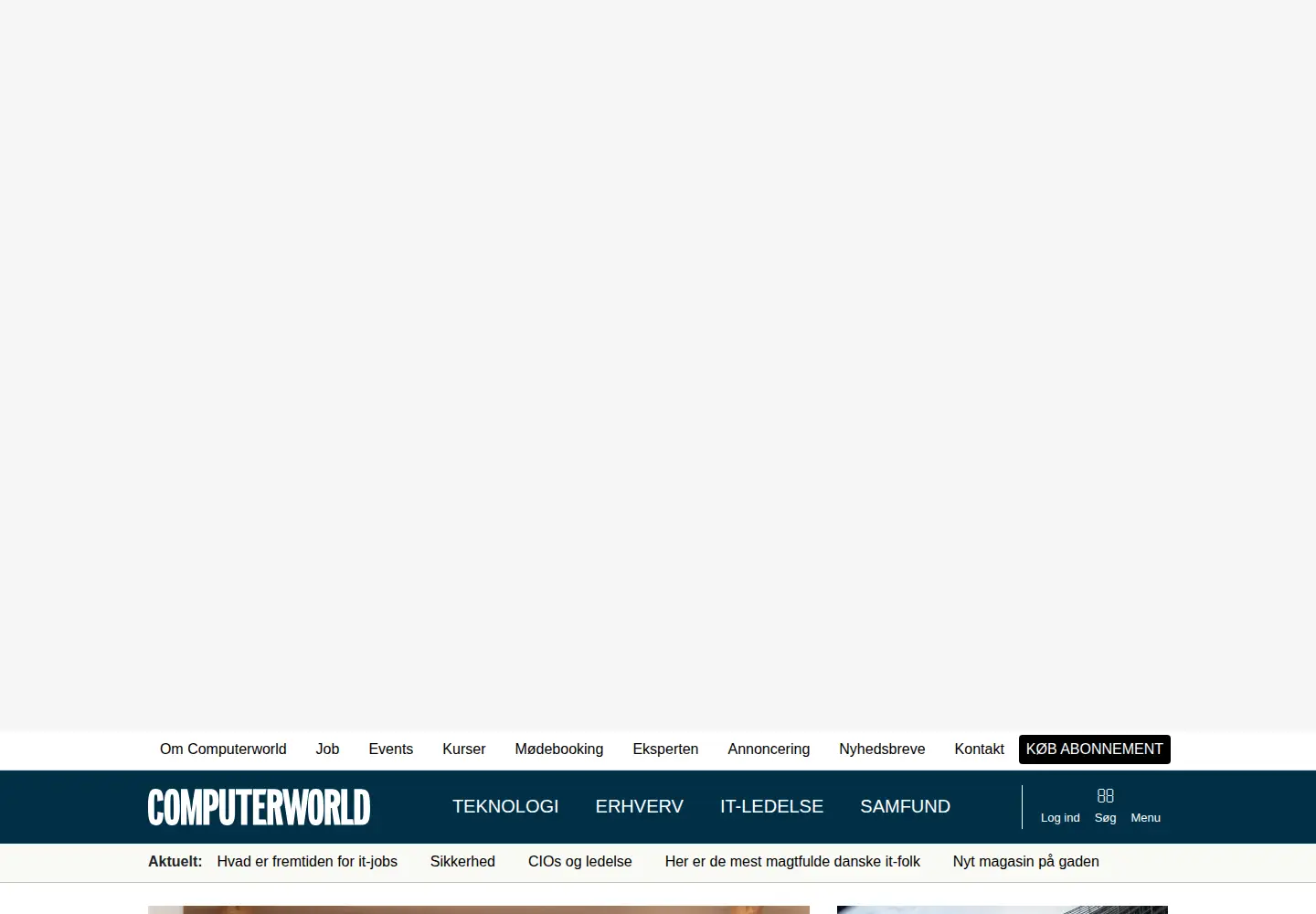 Captured homepage of computerworld.dk in the current scan