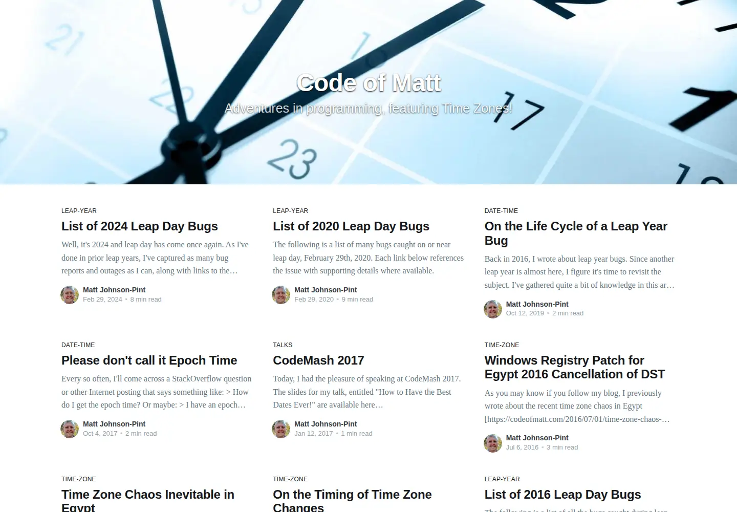 Screenshot of codeofmatt.com