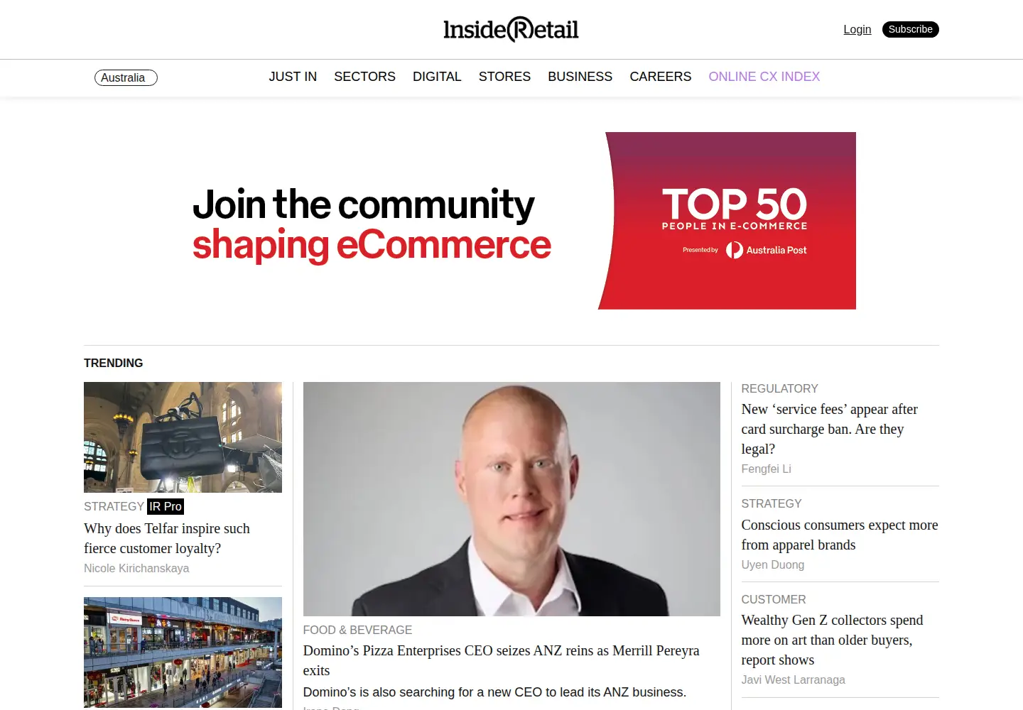 Screenshot of insideretail.com.au