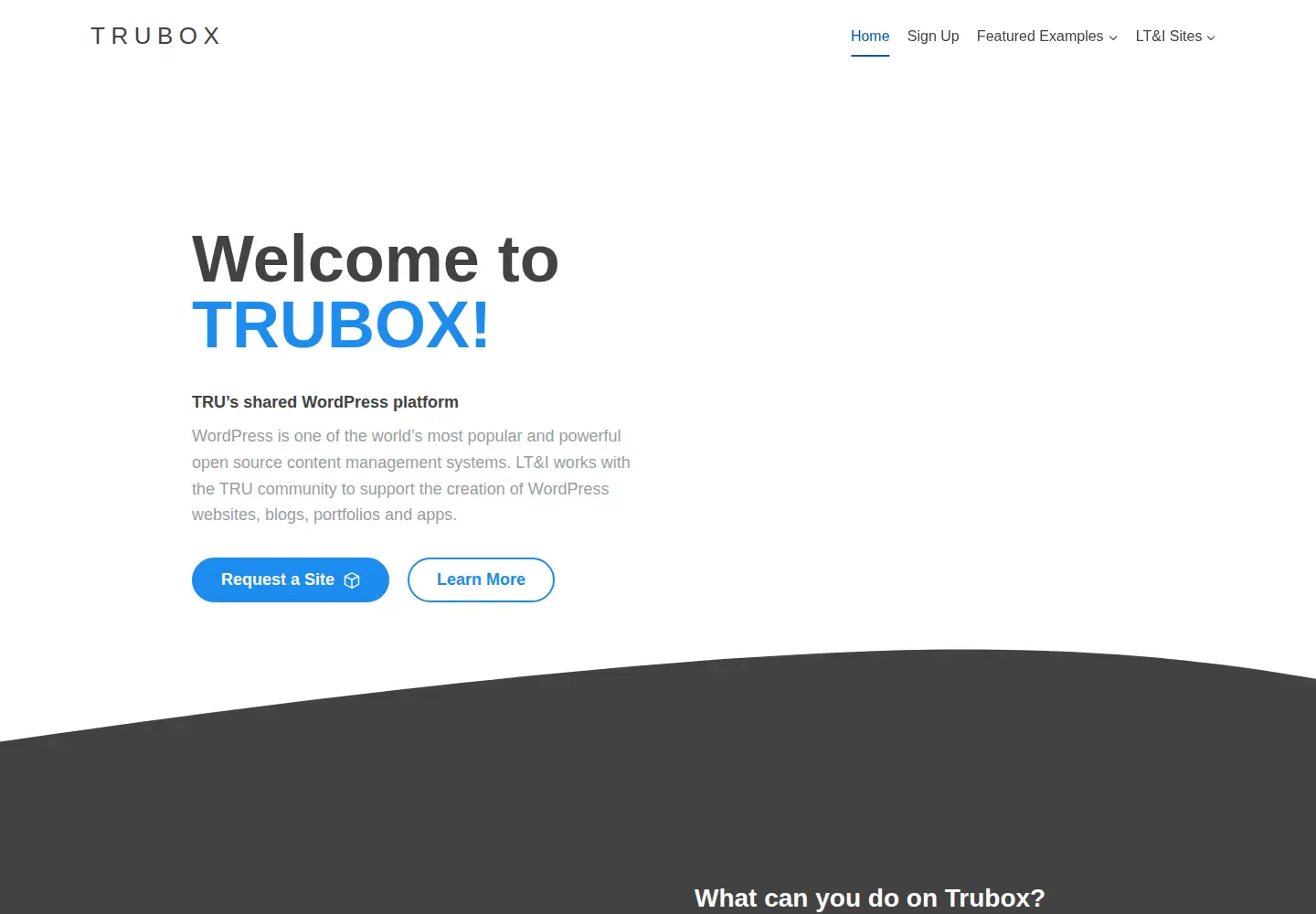 Captured homepage of trubox.ca in the current scan