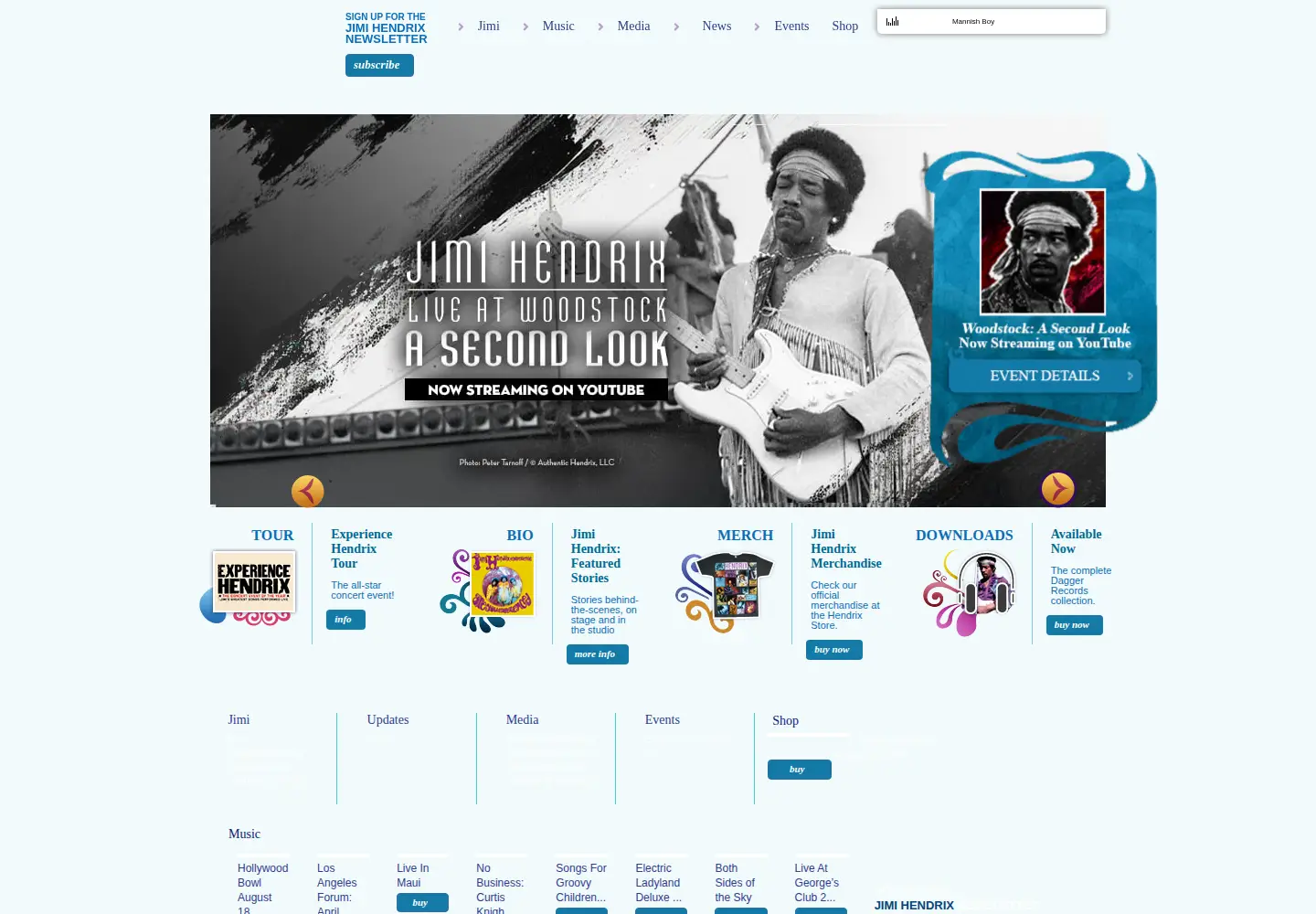Screenshot of jimihendrix.com
