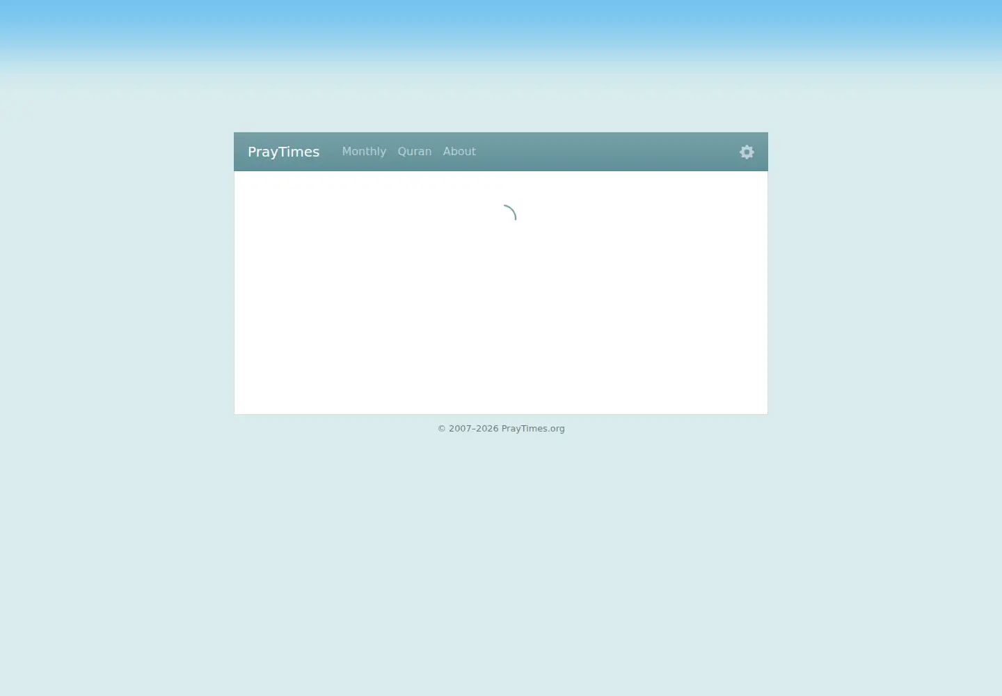 Screenshot of praytimes.org