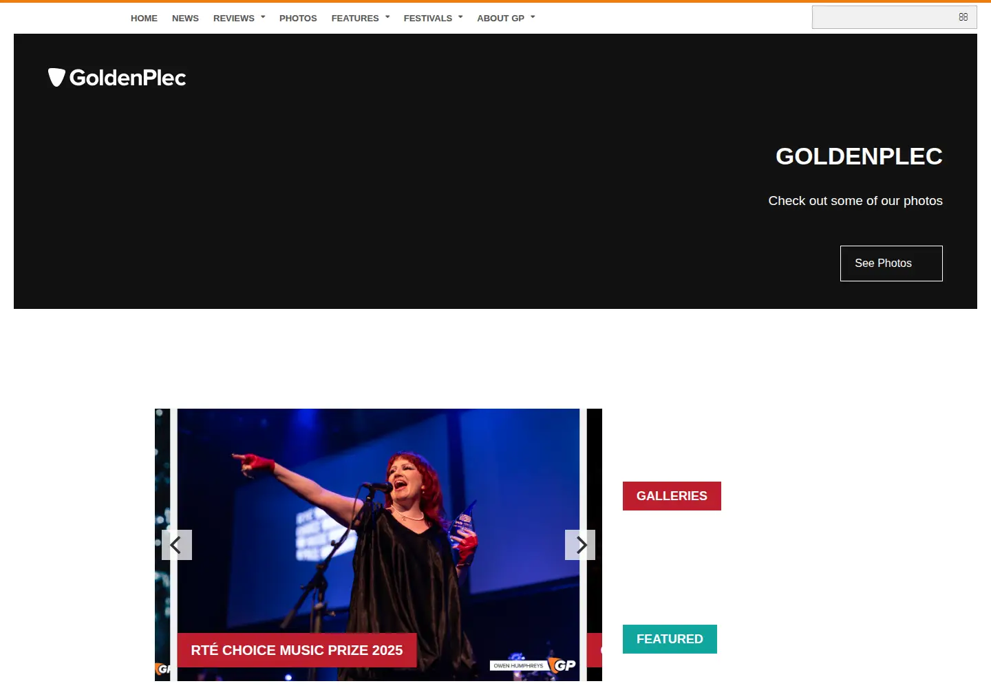 Captured homepage of goldenplec.com in the current scan