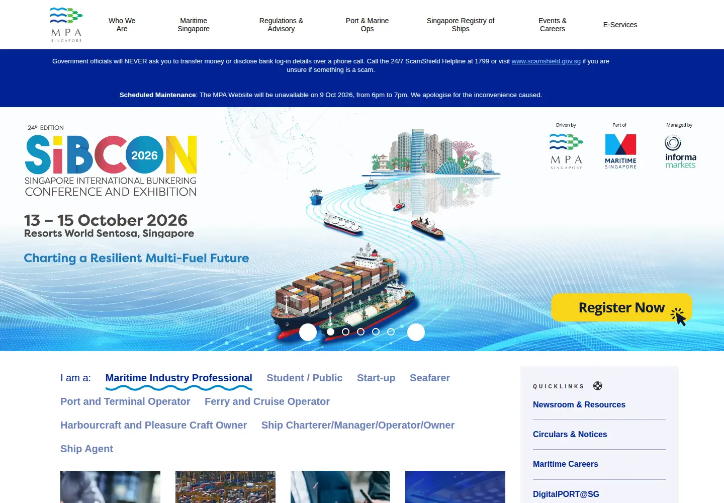 Screenshot of mpa.gov.sg