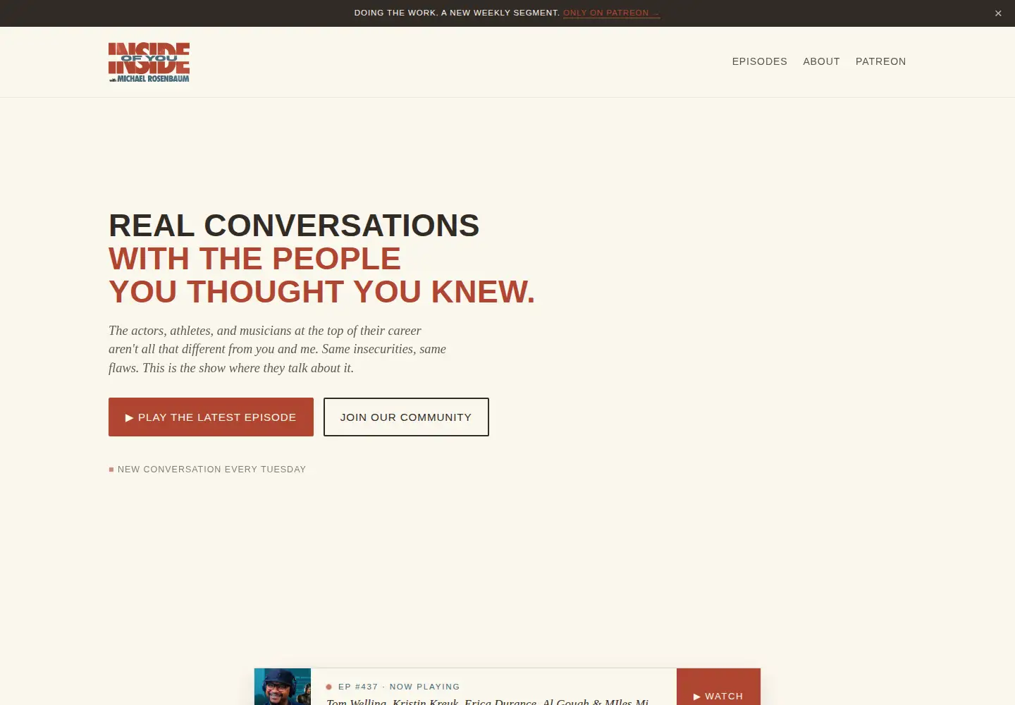 Captured homepage of insideofyoupodcast.com in the current scan