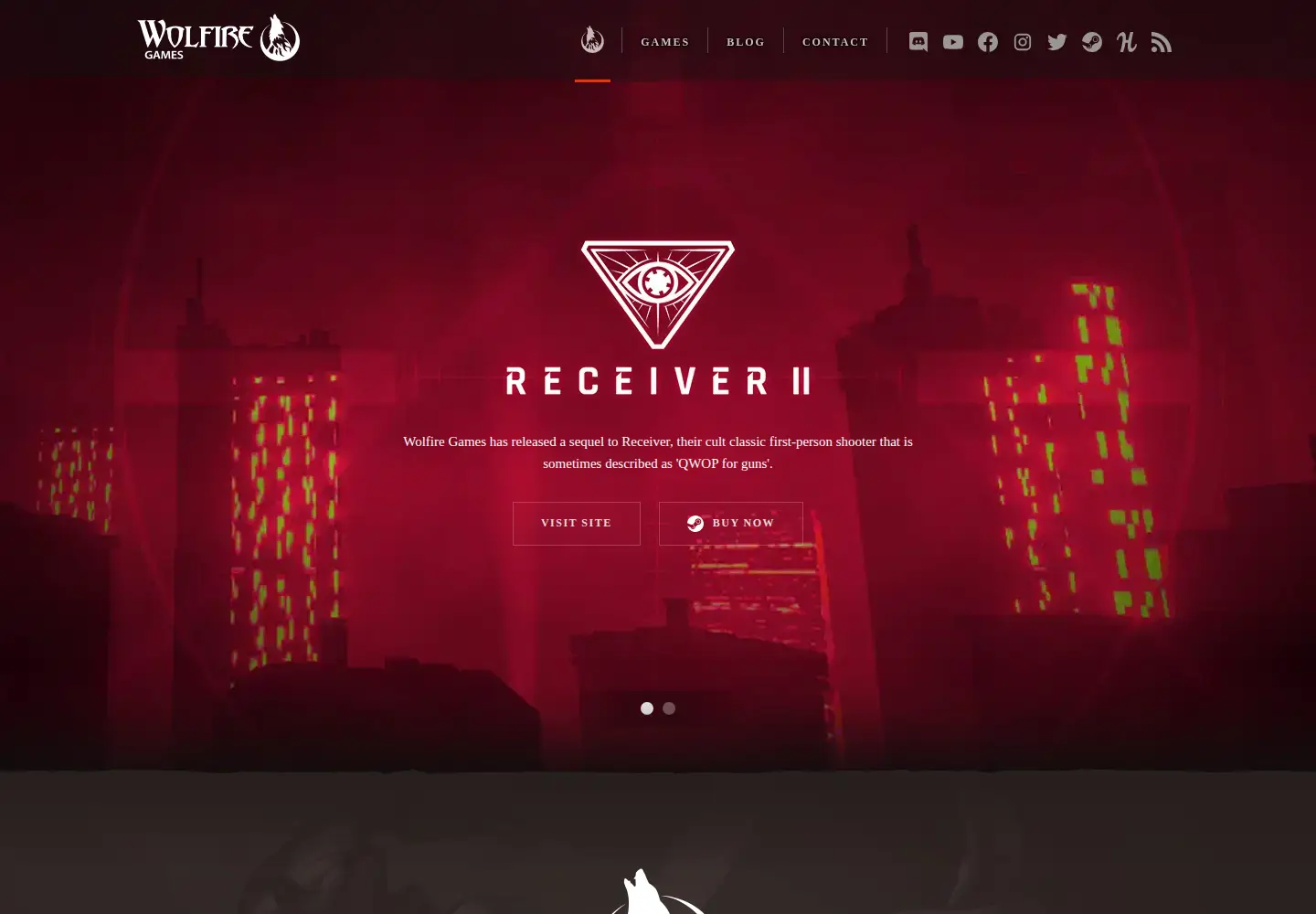 Screenshot of wolfire.com