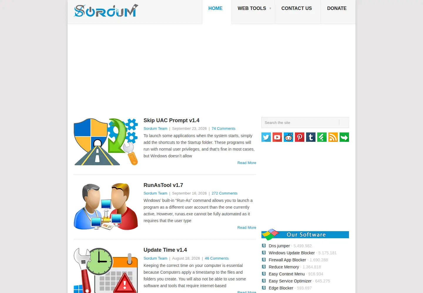 Screenshot of sordum.org