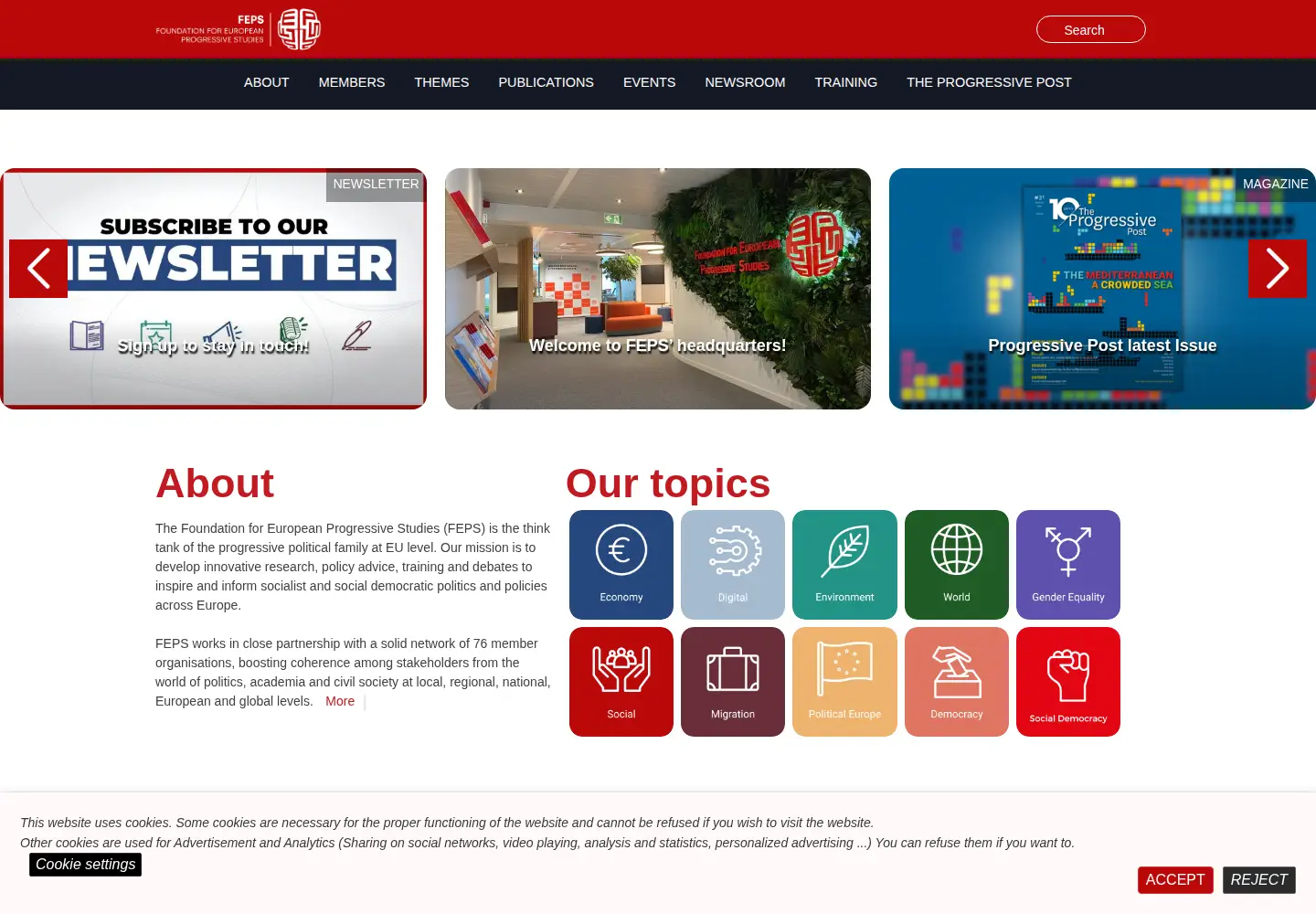 Screenshot of feps-europe.eu