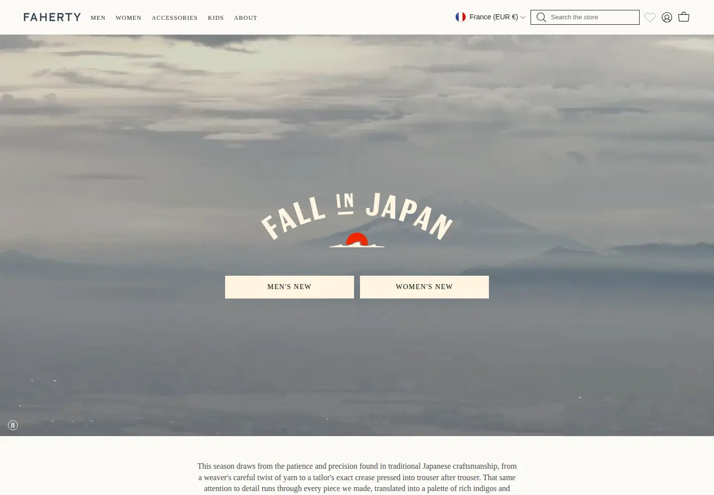 Screenshot of fahertybrand.com