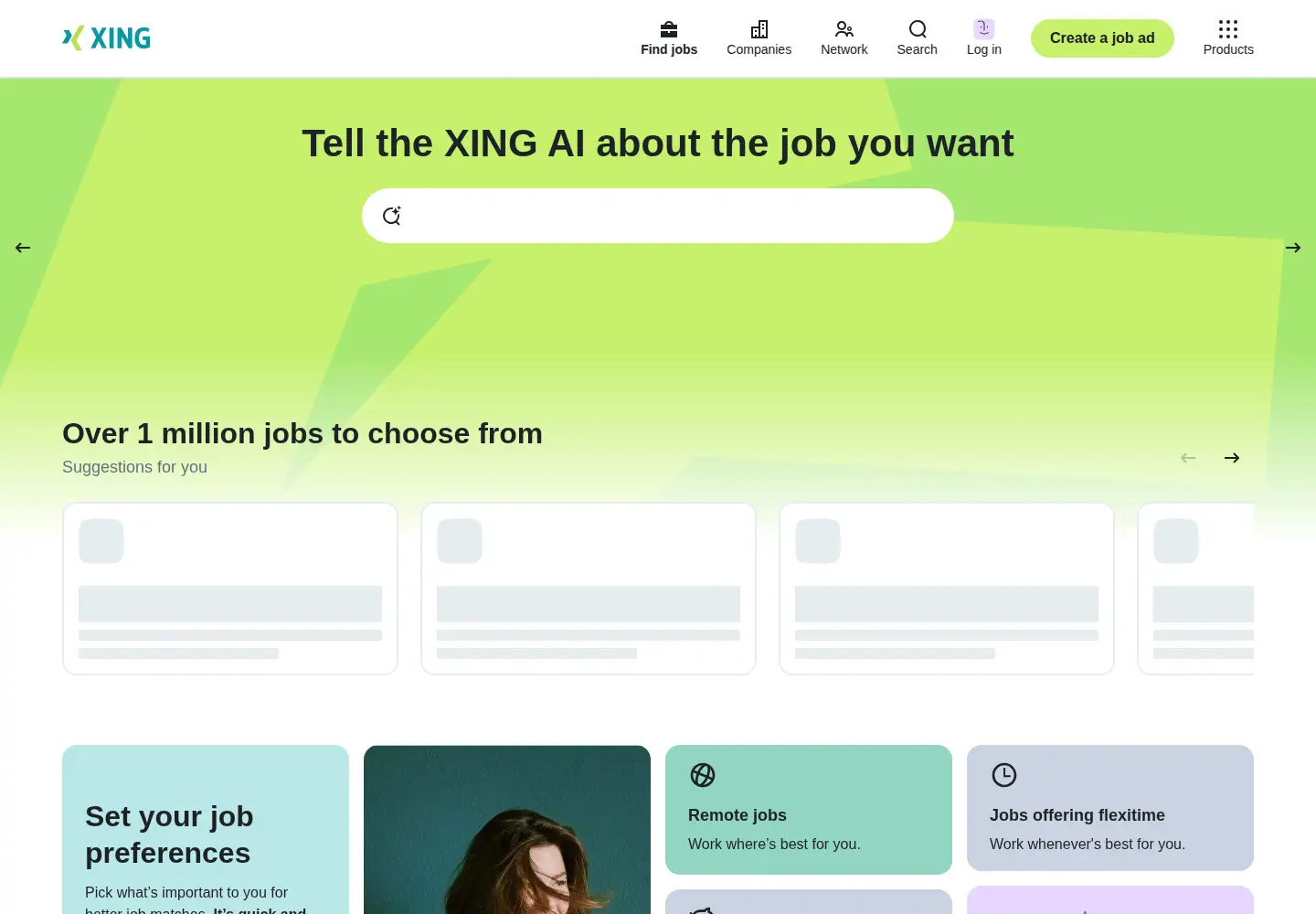 Screenshot of xing.com