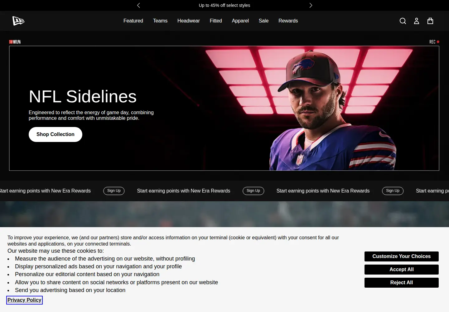 Screenshot of neweracap.com