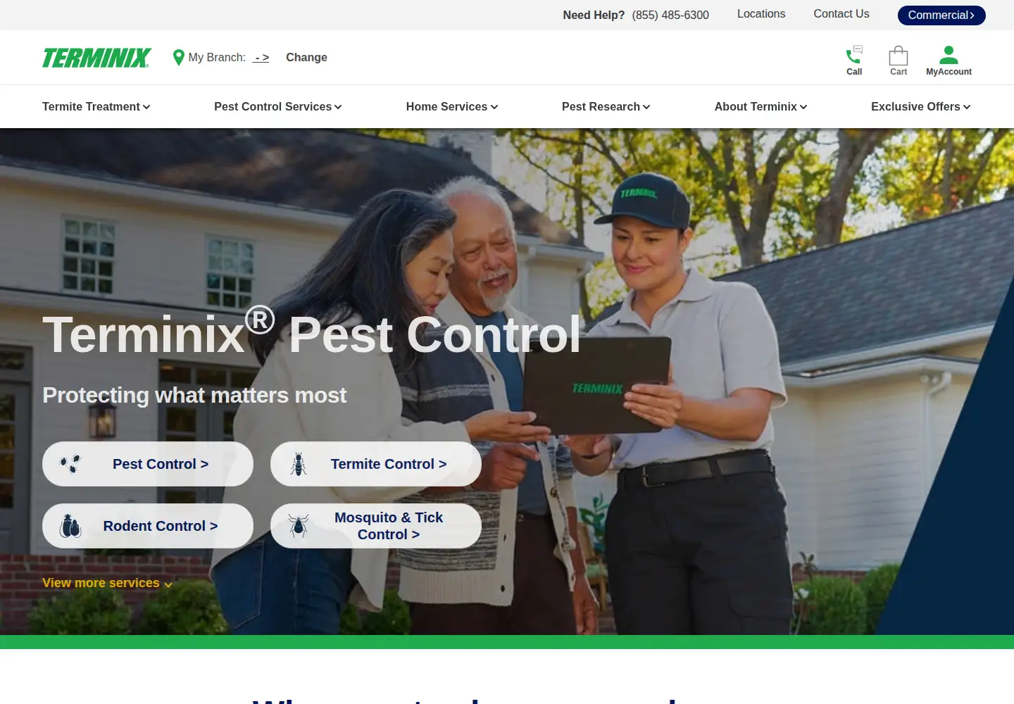 Screenshot of terminix.com