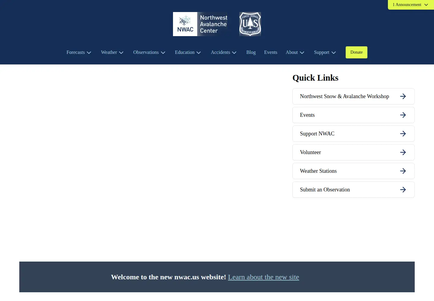 Screenshot of nwac.us