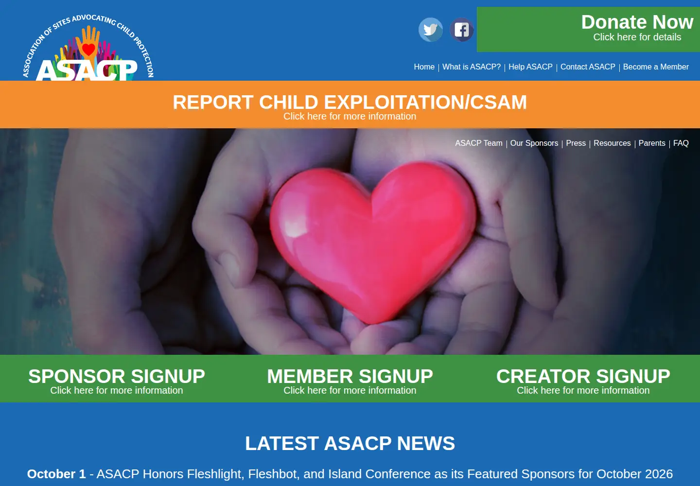 Screenshot of asacp.org