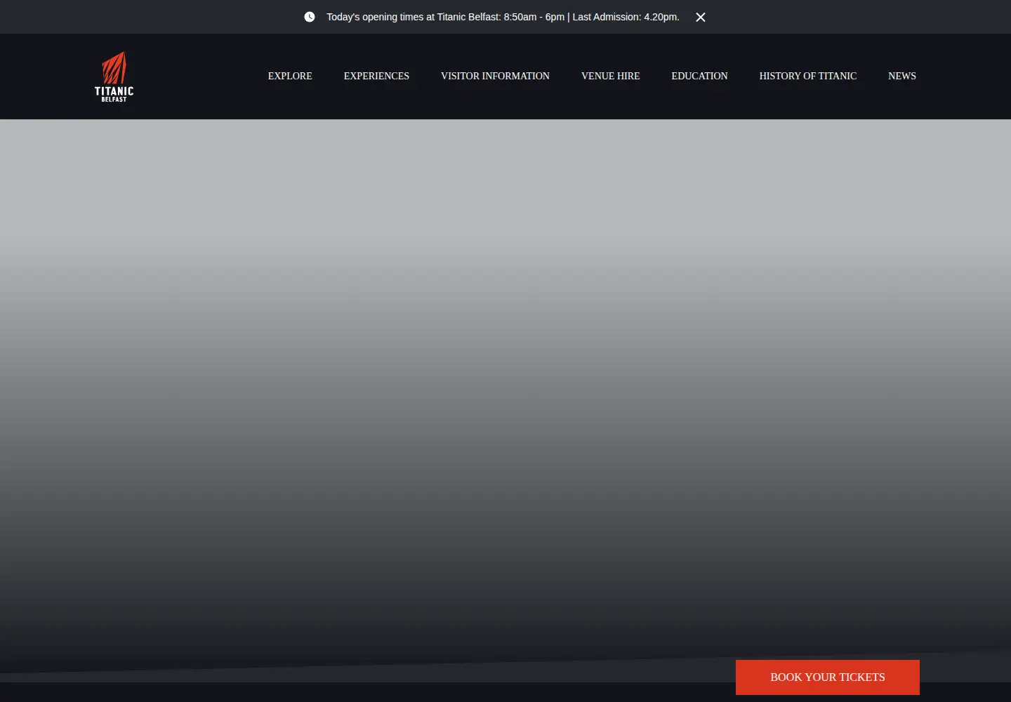 Screenshot of titanicbelfast.com