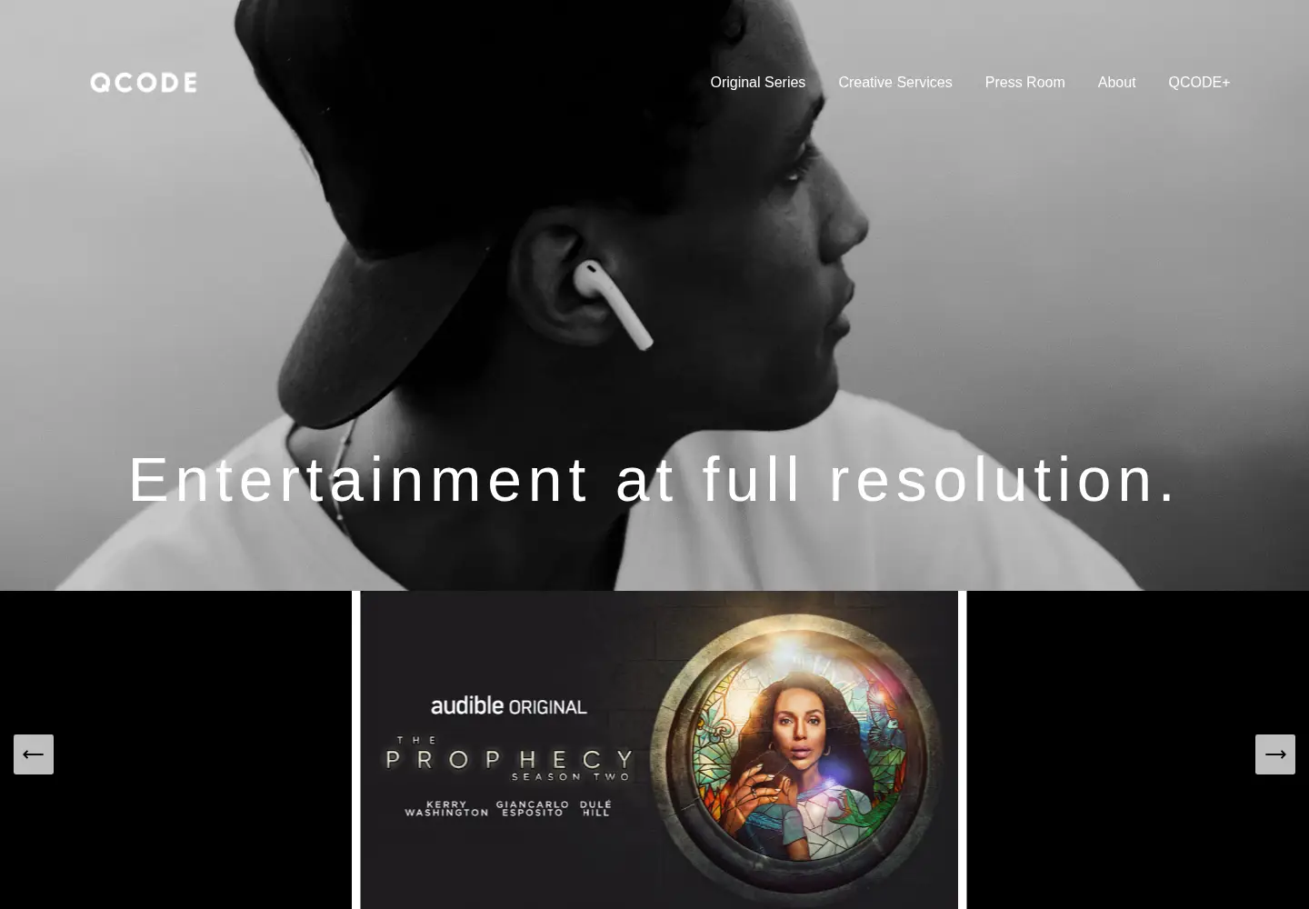 Screenshot of qcodemedia.com