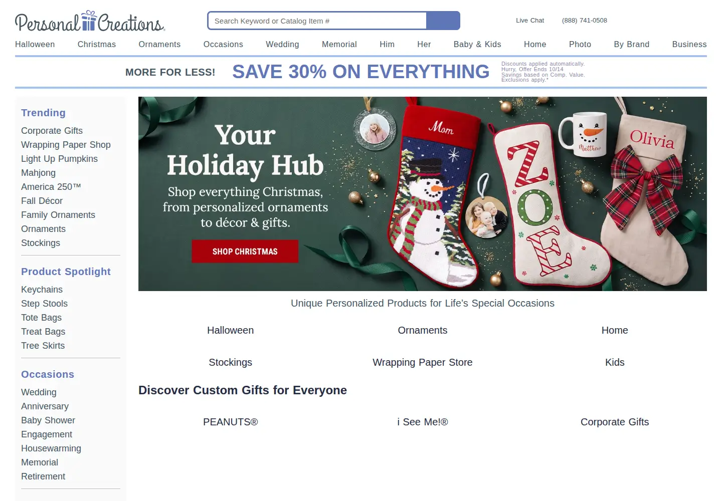 Screenshot of personalcreations.com