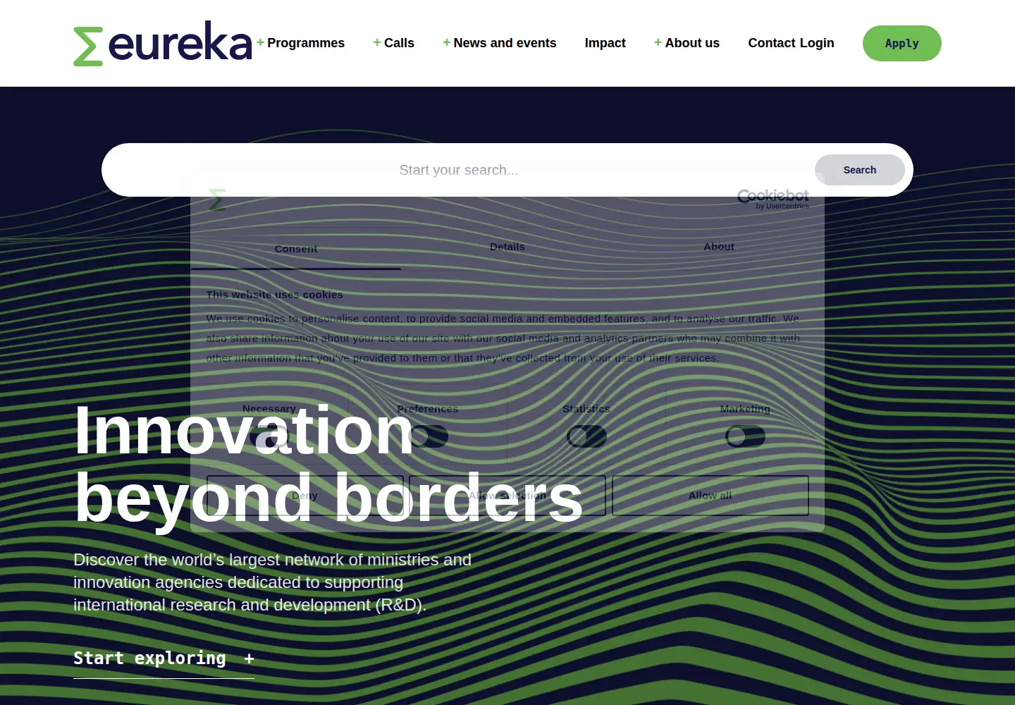 Captured homepage of eurekanetwork.org in the current scan