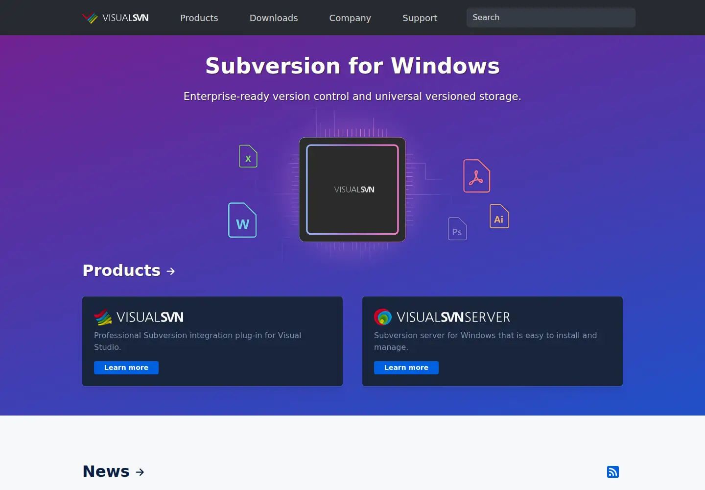 Screenshot of visualsvn.com